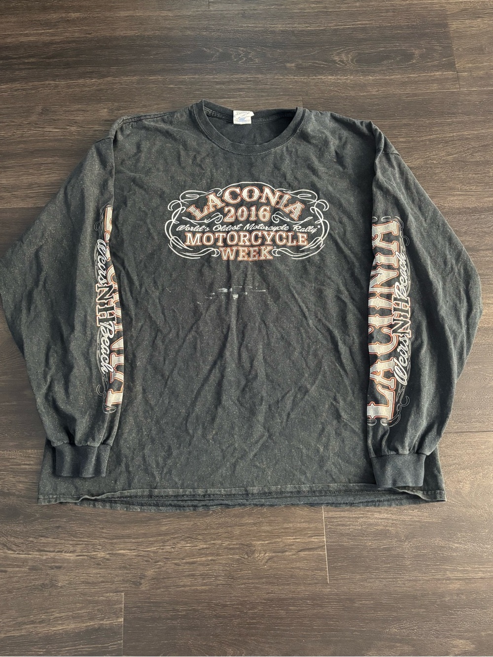 Vintage Laconia Biker Motorcycle Bike Week Long Sleeve Shirt XXL